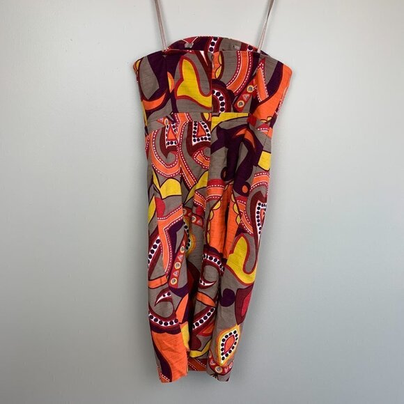 Merona Strapless Paisley Floral Print Dress Size 6 - Picture 2 of 9